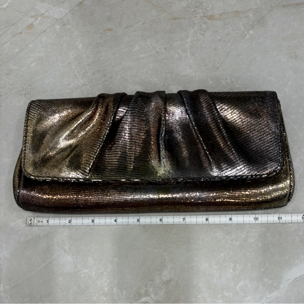 Lauren Merkin Iridescent Metallic Foldover
Envelope Style Large Evening Clutch